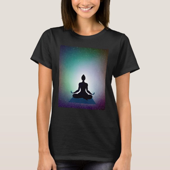 Camiseta Yoga Girl Female Sun Salutation Meditation Chakra (Frente)