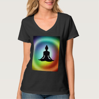 Camiseta Yoga Girl Female Sun Salutation Meditation Chakra