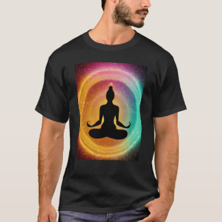 Camiseta Yoga Girl Female Sun Salutation Meditation Chakra