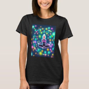 Camiseta Yoga Girl Female Sun Salutation Meditation Chakra