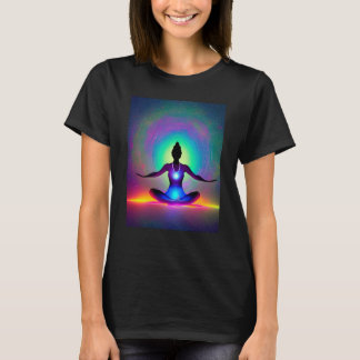 Camiseta Yoga Girl Female Sun Salutation Meditation Chakra 