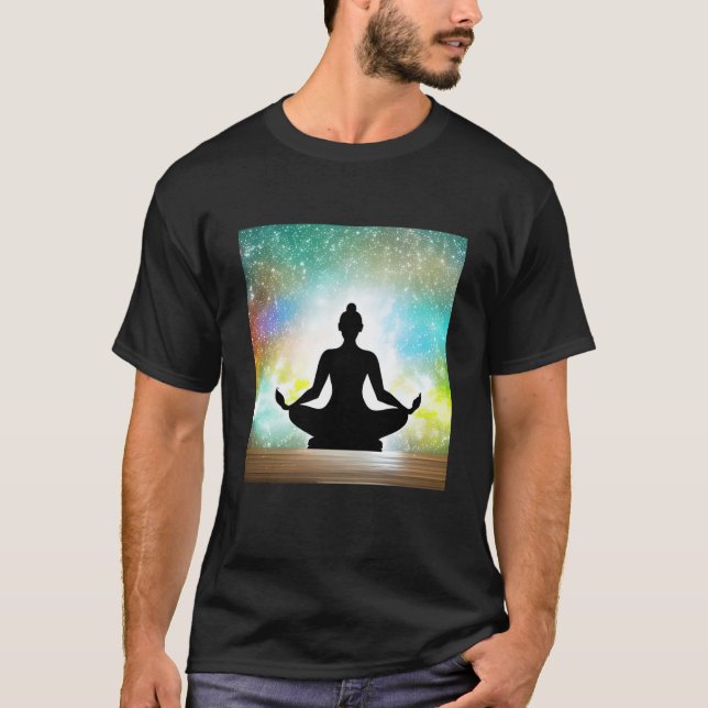 Camiseta Yoga Girl Female Sun Salutation Meditation Chakra  (Frente)