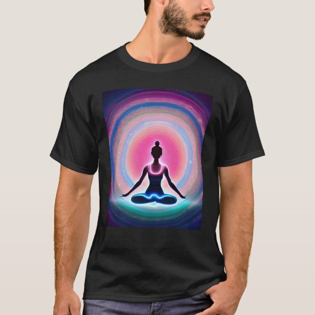Camiseta Yoga Girl Female Sun Salutation Meditation Chakra  (Frente)