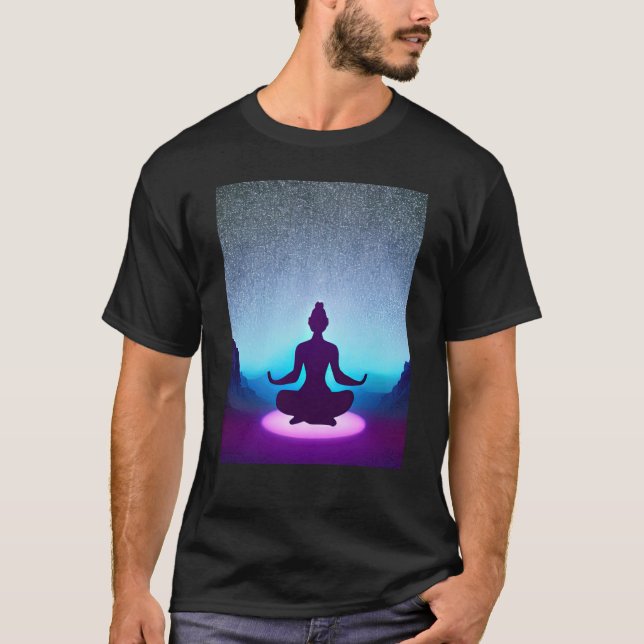 Camiseta Yoga Girl Female Sun Salutation Meditation Chakra (Frente)