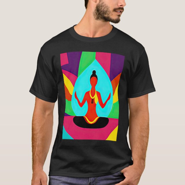 Camiseta Yoga Girl Female Sun Salutation Meditation Chakra (Frente)