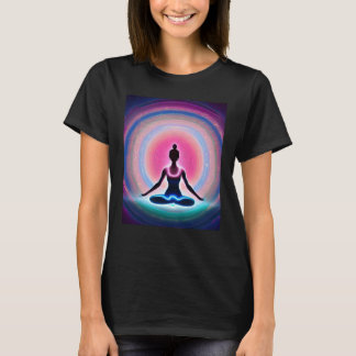 Camiseta Yoga Girl Female Sun Salutation Meditation Chakra