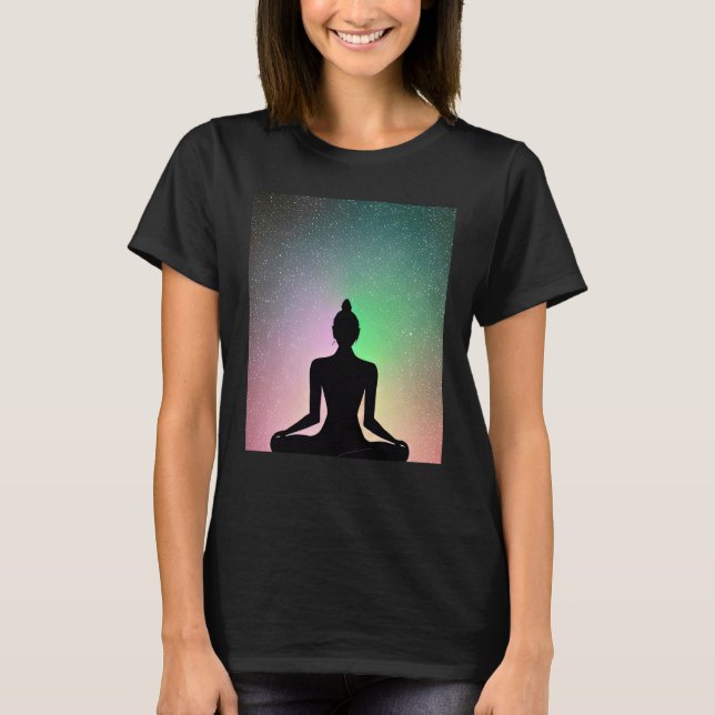 Camiseta Yoga Girl Female Sun Salutation Meditation Chakra (Frente)