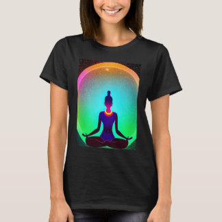 Camiseta Yoga Girl Female Sun Salutation Meditation Chakra