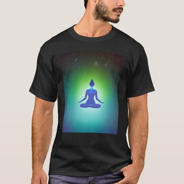 Camiseta Yoga Girl Female Sun Salutation Meditation Chakra (Frente)