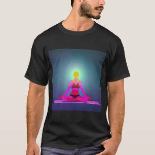 Camiseta Yoga Girl Female Sun Salutation Meditation Chakra