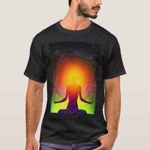 Camiseta Yoga Girl Female Sun Salutation Meditation Chakra