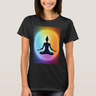 Camiseta Yoga Girl Female Sun Salutation Meditation Chakra