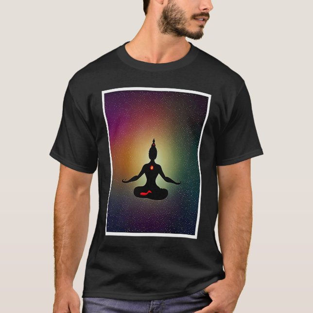 Camiseta Yoga Girl Female Sun Salutation Meditation Chakra  (Frente)
