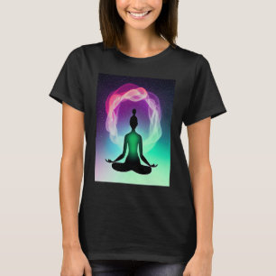 Camiseta Yoga Girl Female Sun Salutation Meditation Chakra