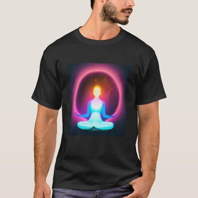 Camiseta Yoga Girl Female Sun Salutation Meditation Chakra  (Frente)