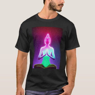 Camiseta Yoga Girl Female Sun Salutation Meditation Chakra