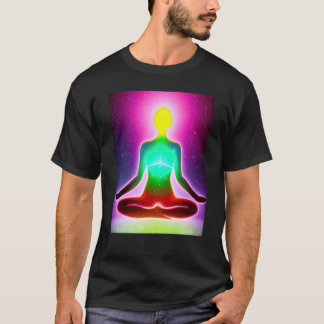 Camiseta Yoga Girl Female Sun Salutation Meditation Chakra