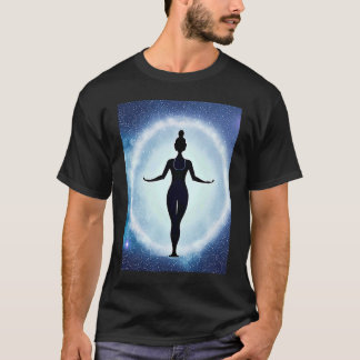 Camiseta Yoga Girl Female Sun Salutation Meditation Chakra