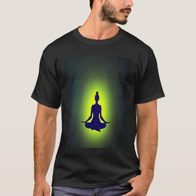 Camiseta Yoga Girl Female Sun Salutation Meditation Chakra  (Frente)