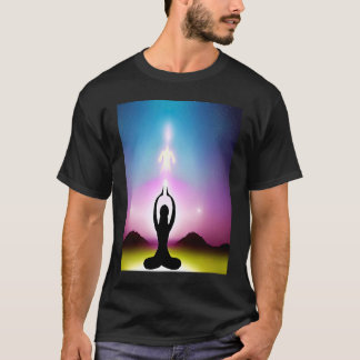 Camiseta Yoga Girl Female Sun Salutation Meditation Chakra