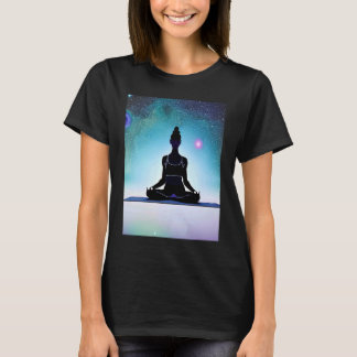 Camiseta Yoga Girl Female Sun Salutation Meditation Chakra