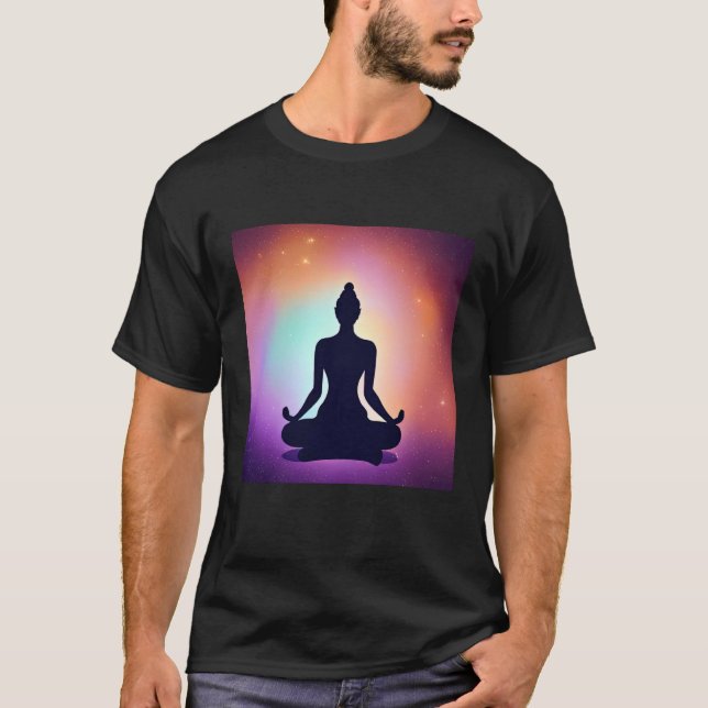Camiseta Yoga Girl Female Sun Salutation Meditation Chakra  (Frente)