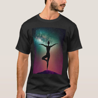 Camiseta Yoga Girl Female Sun Salutation Meditation Chakra