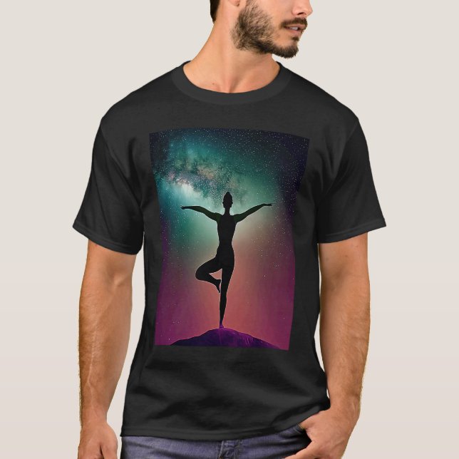 Camiseta Yoga Girl Female Sun Salutation Meditation Chakra (Frente)