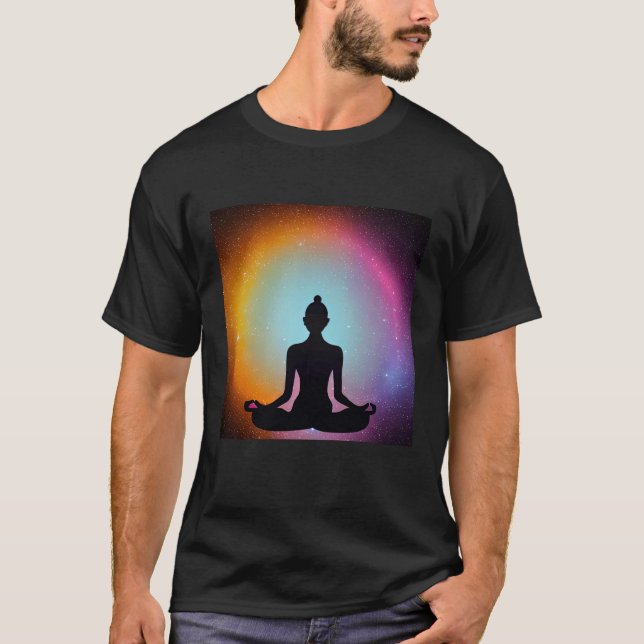 Camiseta Yoga Girl Female Sun Salutation Meditation Chakra (Frente)