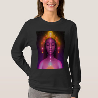 Camiseta Yoga Girl Female Sun Salutation Meditation Chakra