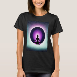 Camiseta Yoga Girl Female Sun Salutation Meditation Chakra