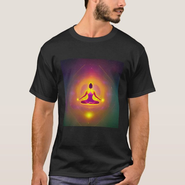 Camiseta Yoga Girl Female Sun Salutation Meditation Chakra (Frente)