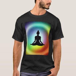 Camiseta Yoga Girl Female Sun Salutation Meditation Chakra