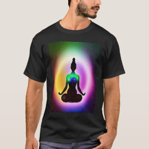 Camiseta Yoga Girl Female Sun Salutation Meditation Chakra