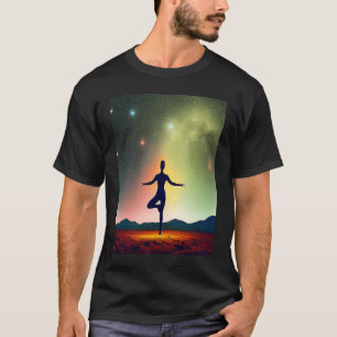 Camiseta Yoga Girl Female Sun Salutation Meditation Chakra