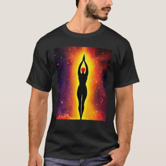 Camiseta Yoga Girl Female Sun Salutation Meditation Chakra
