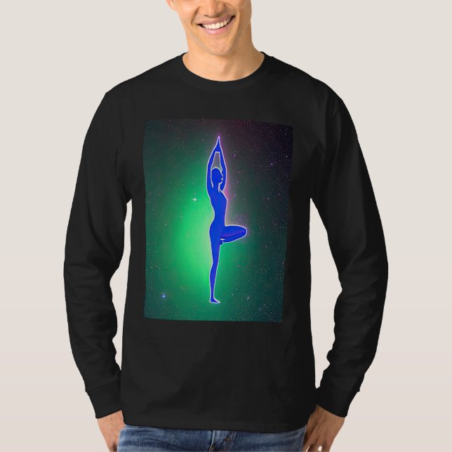 Camiseta Yoga Girl Female Sun Salutation Meditation Chakra  (Frente)