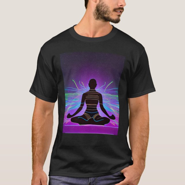 Camiseta Yoga Girl Female Sun Salutation Meditation Chakra (Frente)