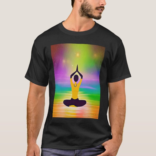 Camiseta Yoga Girl Female Sun Salutation Meditation Chakra  (Frente)