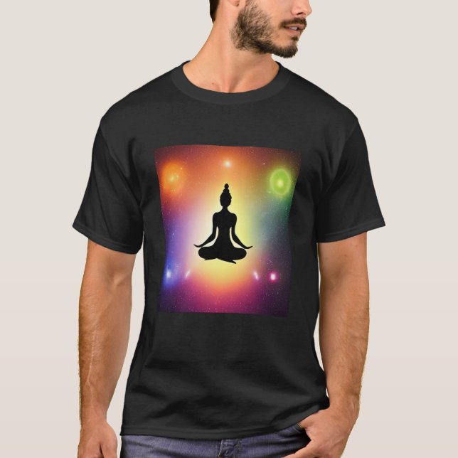 Camiseta Yoga Girl Female Sun Salutation Meditation Chakra (Frente)
