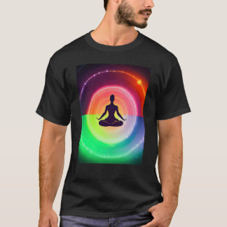 Camiseta Yoga Girl Female Sun Salutation Meditation Chakra