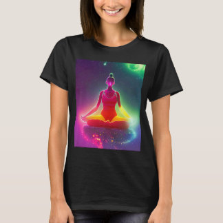 Camiseta Yoga Girl Female Sun Salutation Meditation Chakra