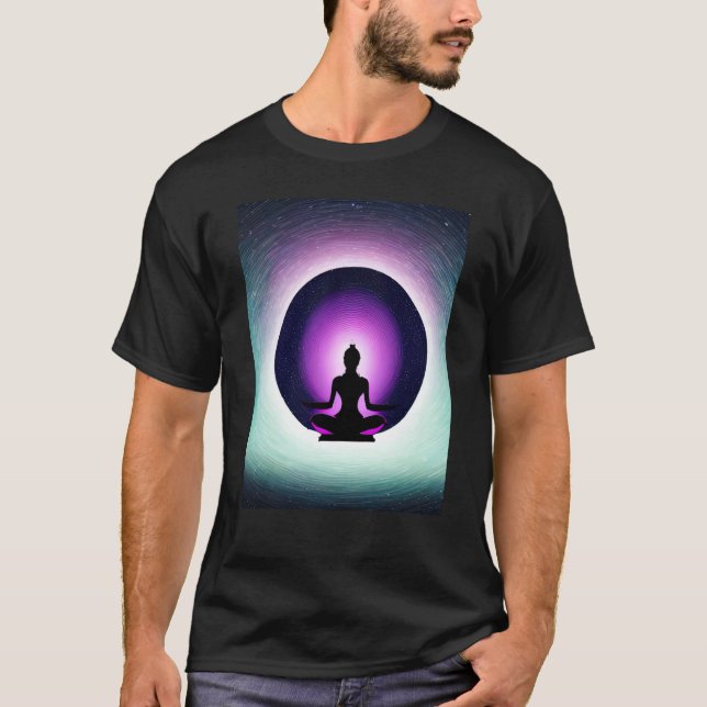 Camiseta Yoga Girl Female Sun Salutation Meditation Chakra  (Frente)