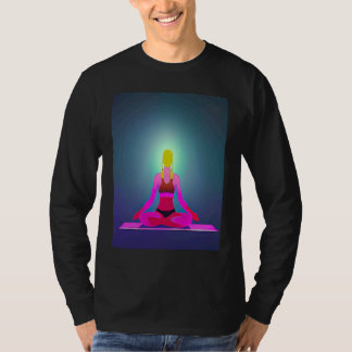 Camiseta Yoga Girl Female Sun Salutation Meditation Chakra 