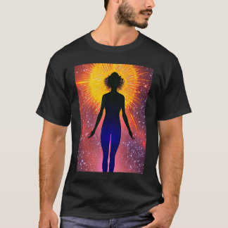 Camiseta Yoga Girl Female Sun Salutation Meditation Chakra