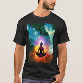 Camiseta Yoga Girl Female Sun Salutation Meditation Chakra