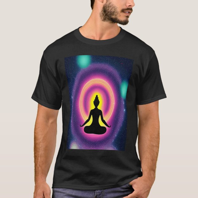 Camiseta Yoga Girl Female Sun Salutation Meditation Chakra  (Frente)