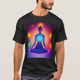 Camiseta Yoga Girl Female Sun Salutation Meditation Chakra