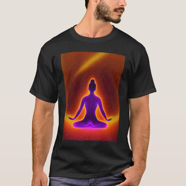Camiseta Yoga Girl Female Sun Salutation Meditation Chakra  (Frente)