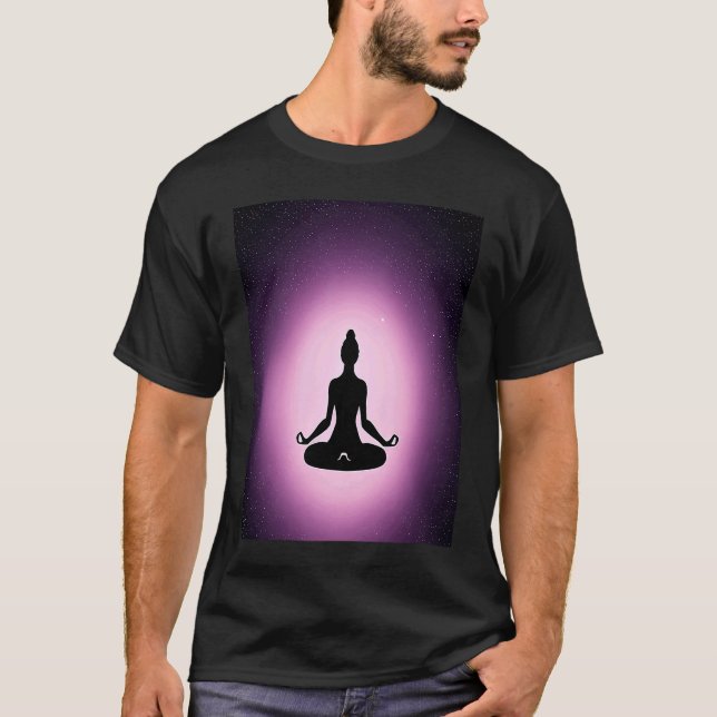 Camiseta Yoga Girl Female Sun Salutation Meditation Chakra  (Frente)